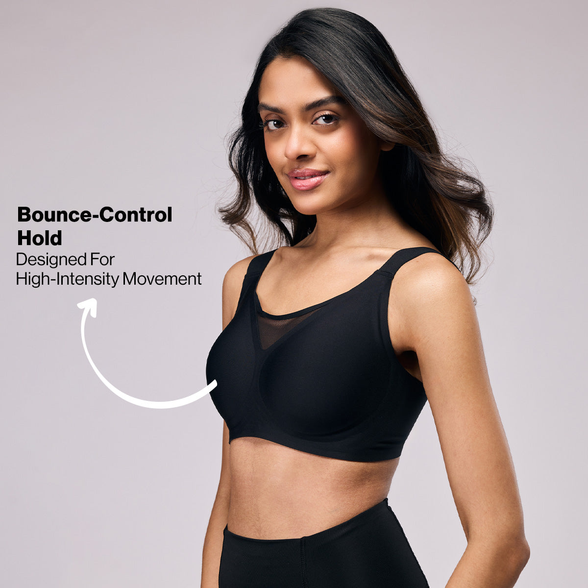 High-Impact Bonded  Bounce Control Sports Bra- InvisiBlend™ Collection NYK911 Black