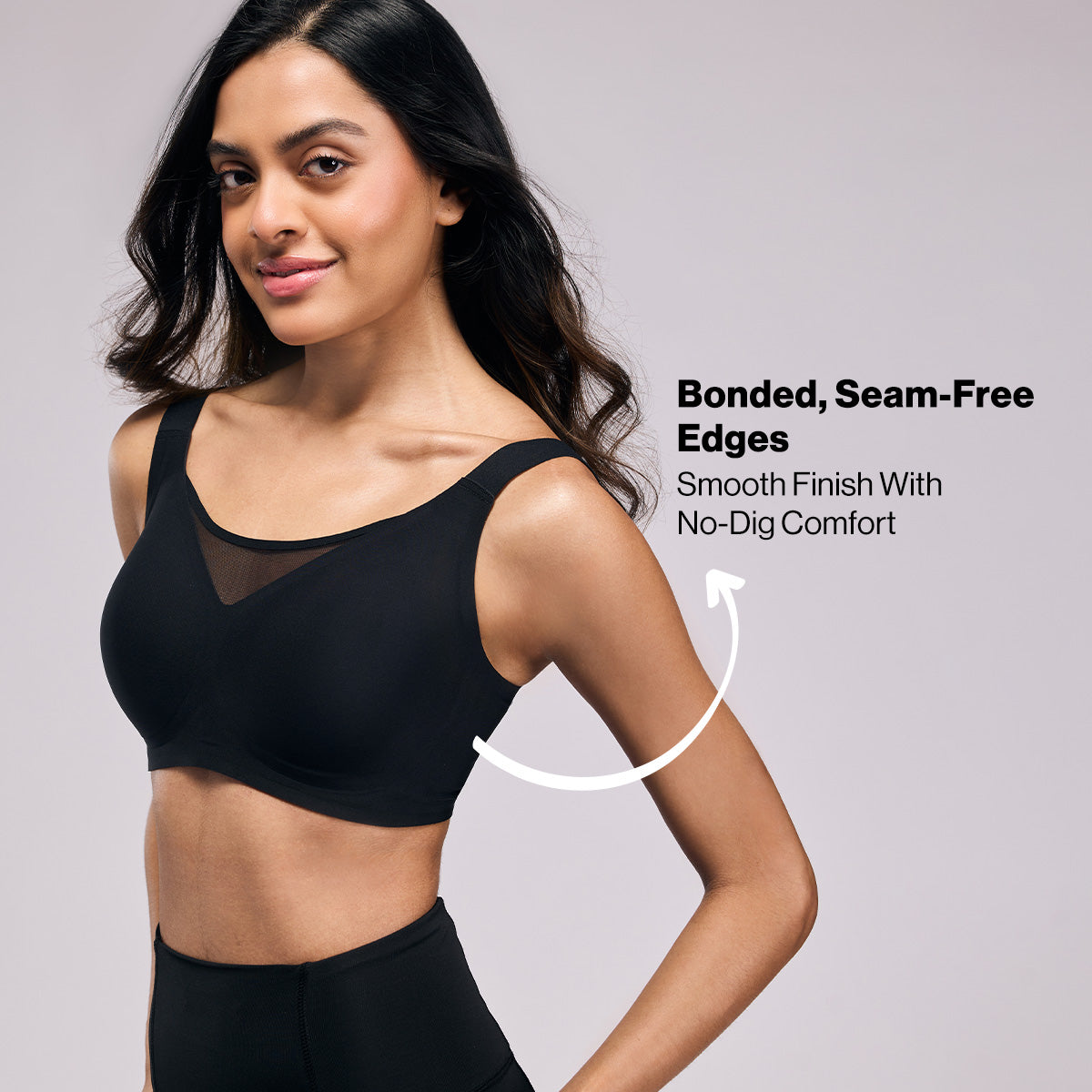 High-Impact Bonded  Bounce Control Sports Bra- InvisiBlend™ Collection NYK911 Black