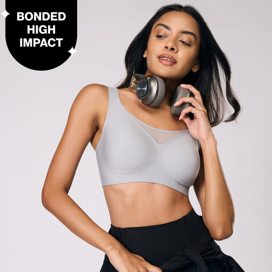 High-Impact Bonded  Bounce Control Sports Bra- InvisiBlend™ Collection NYK911 Grey