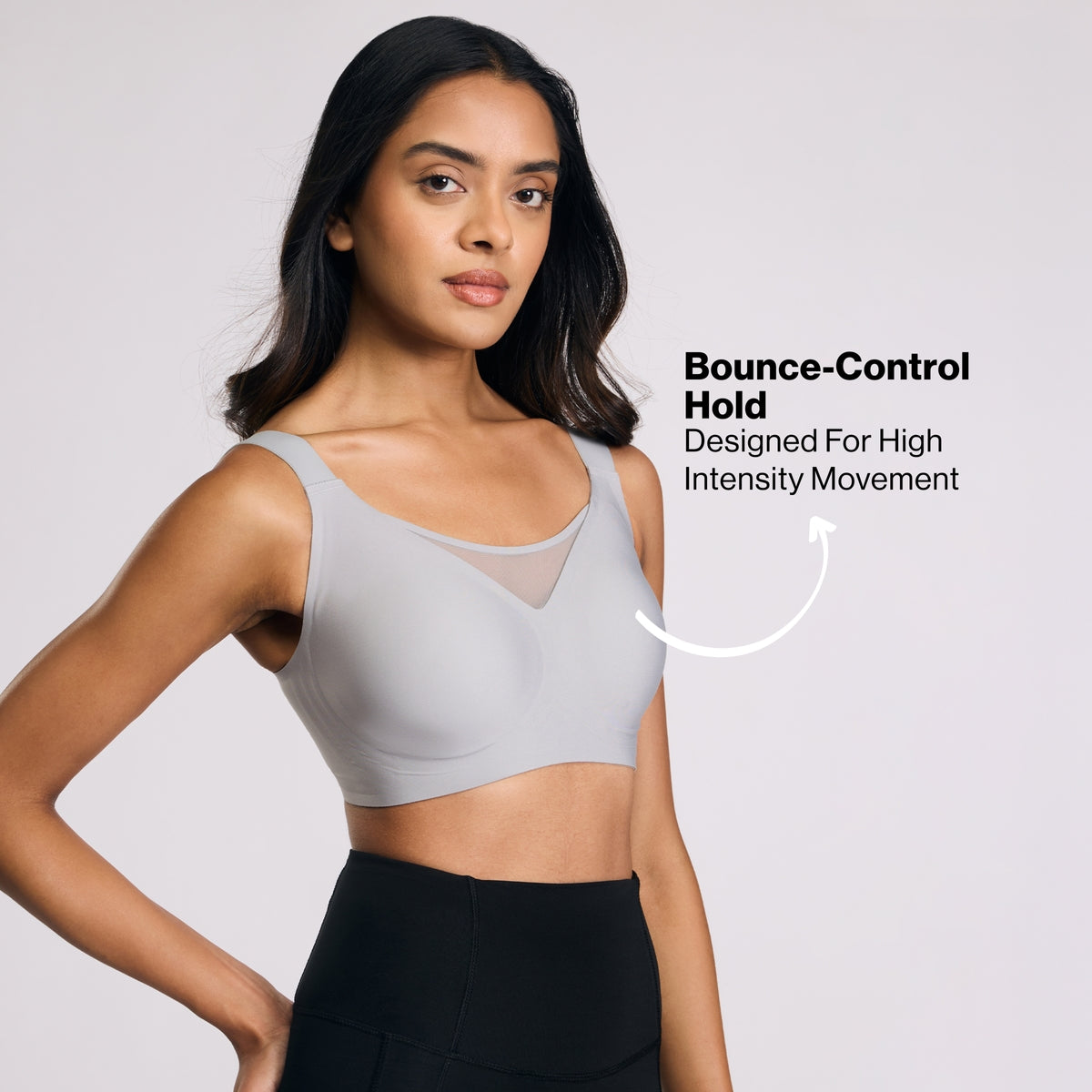 High-Impact Bonded  Bounce Control Sports Bra- InvisiBlend™ Collection NYK911 Grey