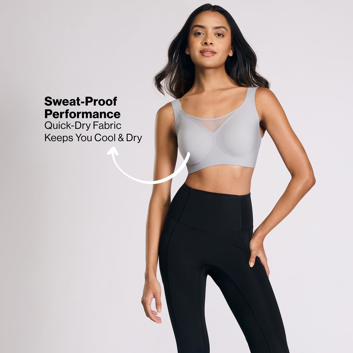 High-Impact Bonded  Bounce Control Sports Bra- InvisiBlend™ Collection NYK911 Grey