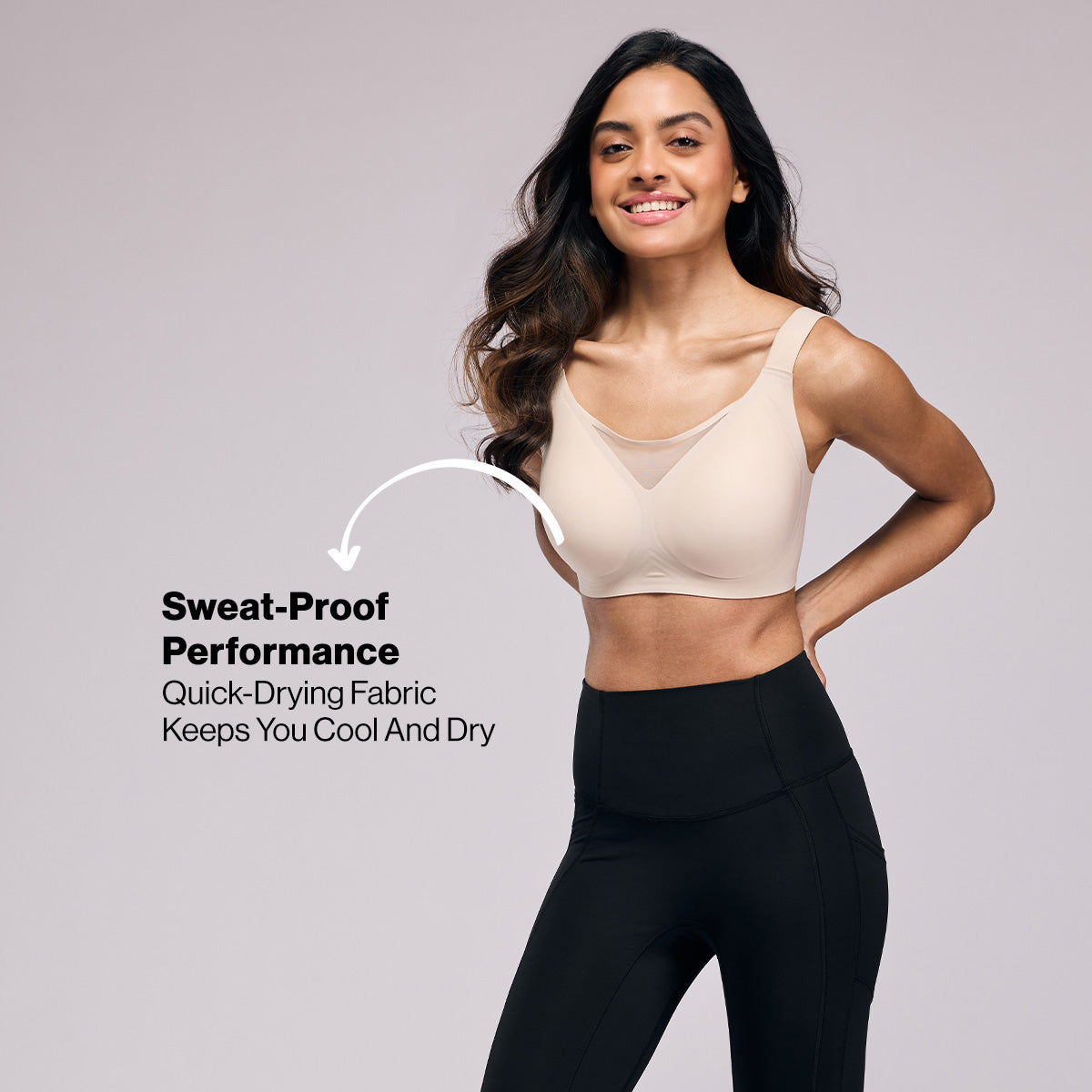 High-Impact Bonded  Bounce Control Sports Bra- InvisiBlend™ Collection NYK911 Nude