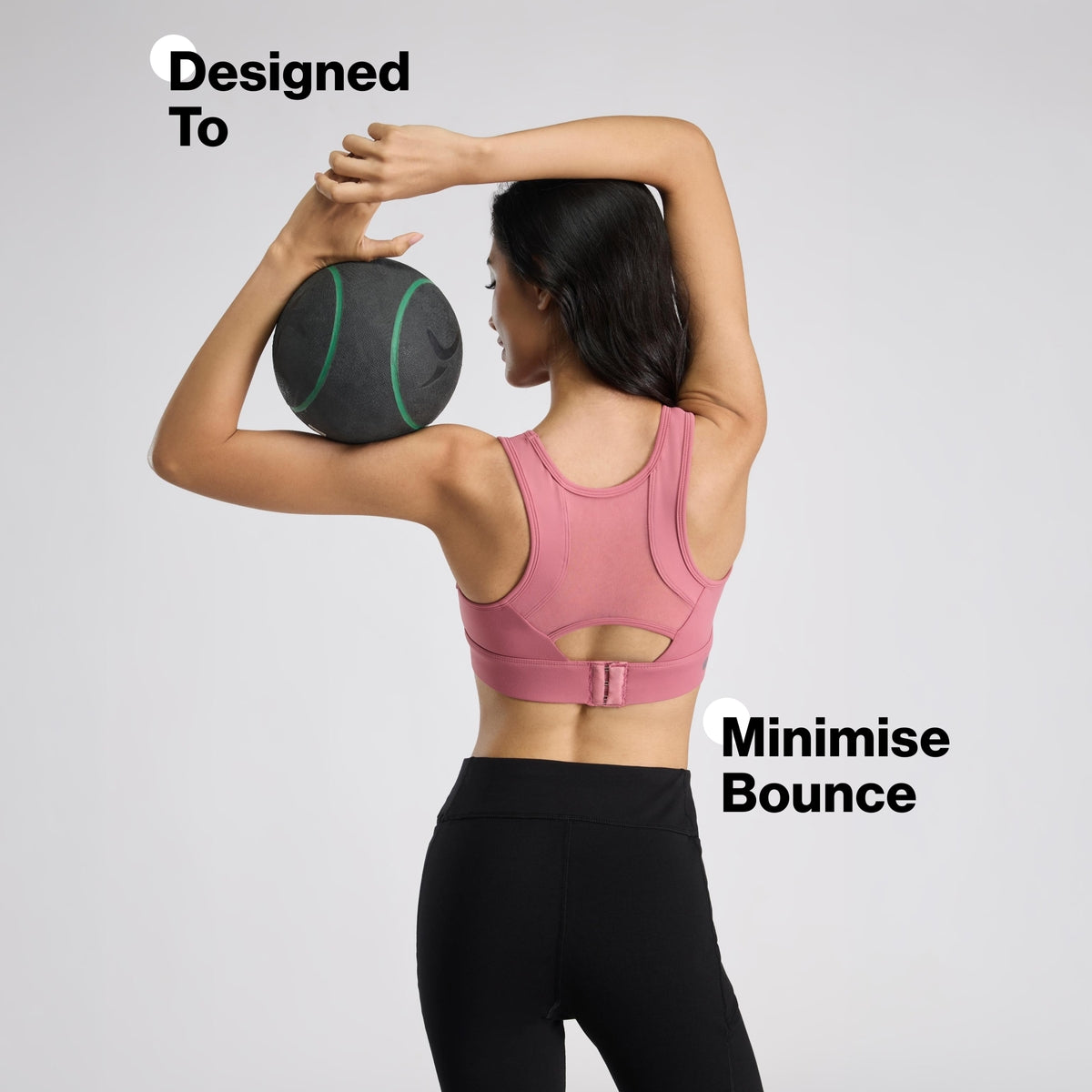 High Impact Sports Bra with Mesh Racerback, Hook & Eye Closure NYK917 Malaga