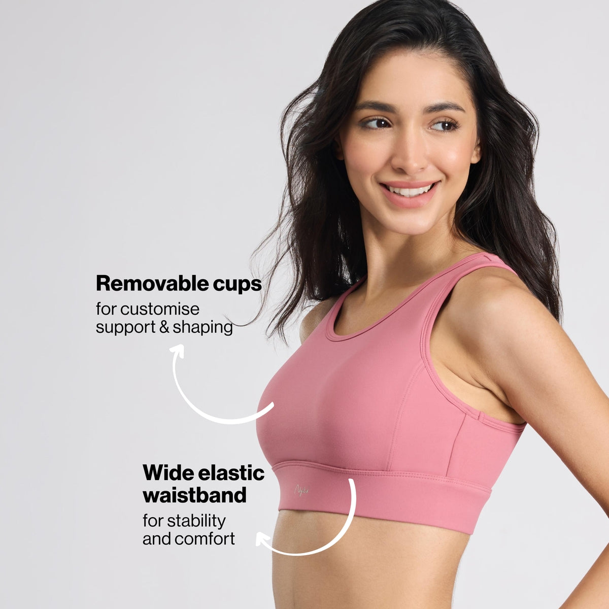 High Impact Sports Bra with Mesh Racerback, Hook & Eye Closure NYK917 Malaga