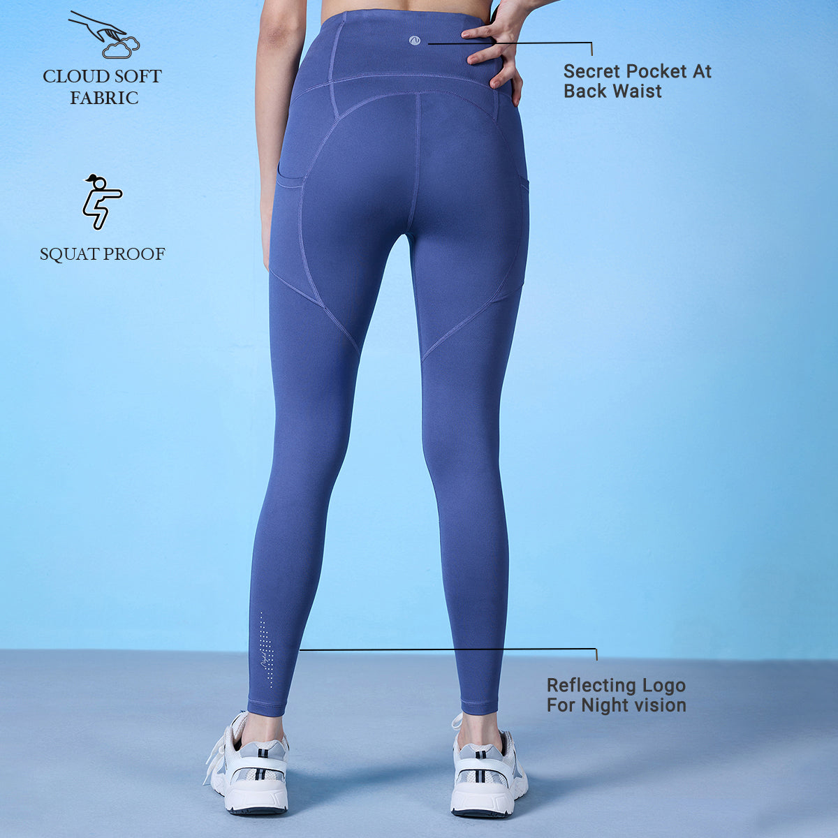 Cloud Soft & Flattering Full Length Leggings with Pockets-NYK260-Blue