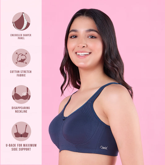 Buy Tweens Double Layered Seamless Non-Padded Cotton Rich Full Coverage Bra, Wireless/Wire-Free, Everyday Bra, Multi-Way Straps