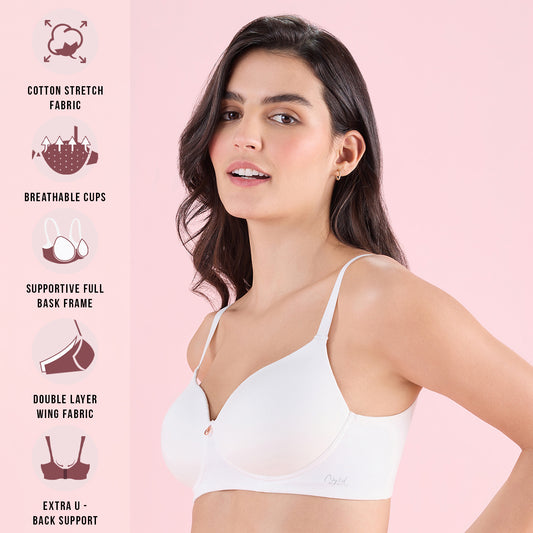 Nykd by Nykaa Cups of Joy Wire-free Shaping Bra-White NYB094