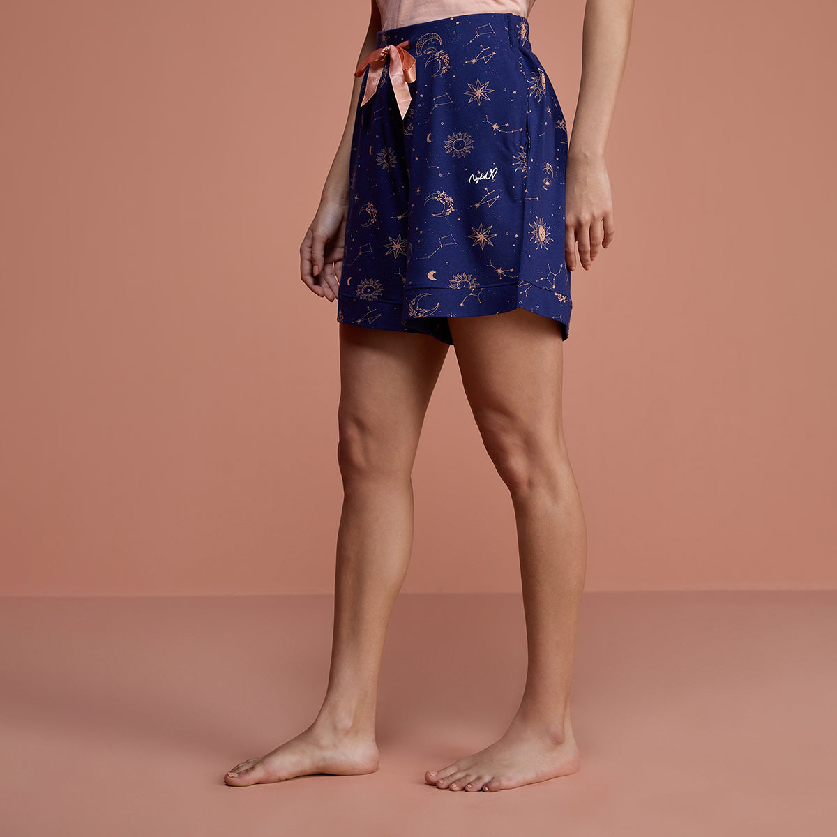 Cotton Modal Shorts - NYS125 - Sun & Moon Blue