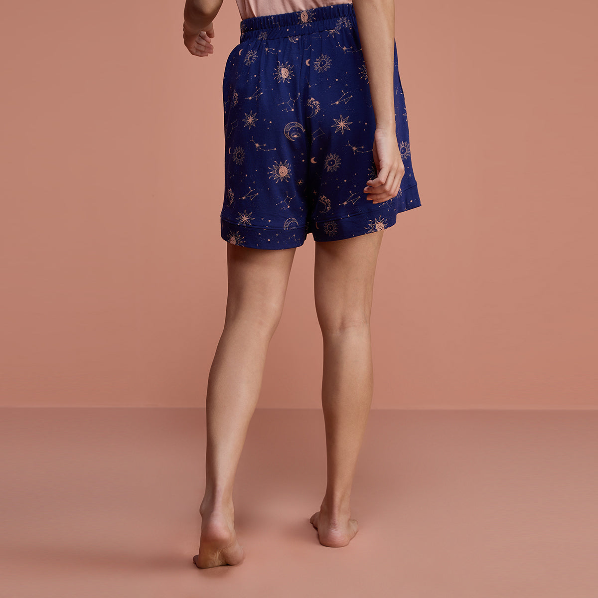 Cotton Modal Shorts - NYS125 - Sun & Moon Blue