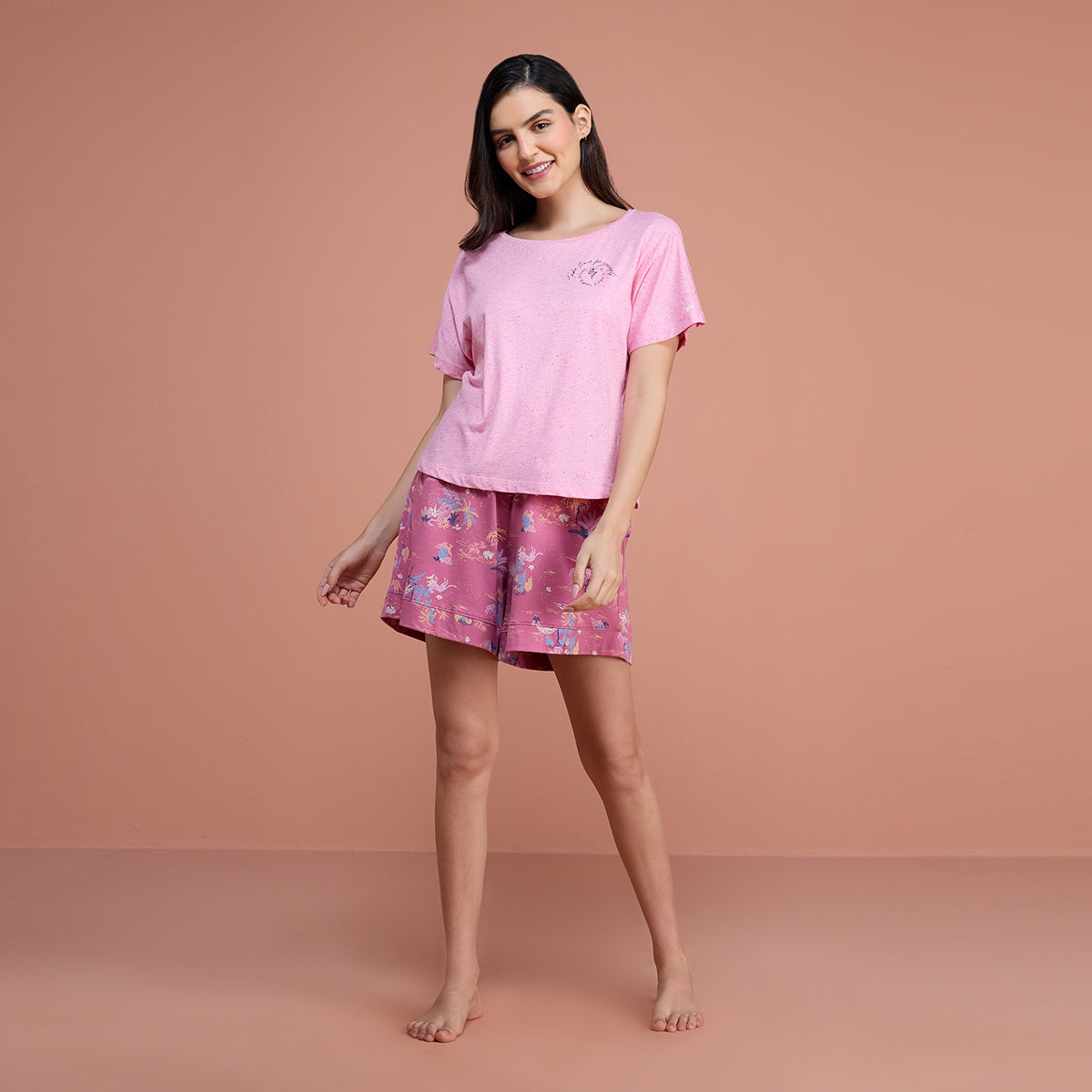 Cotton Modal Shorts - NYS125 - Jungle Mauve