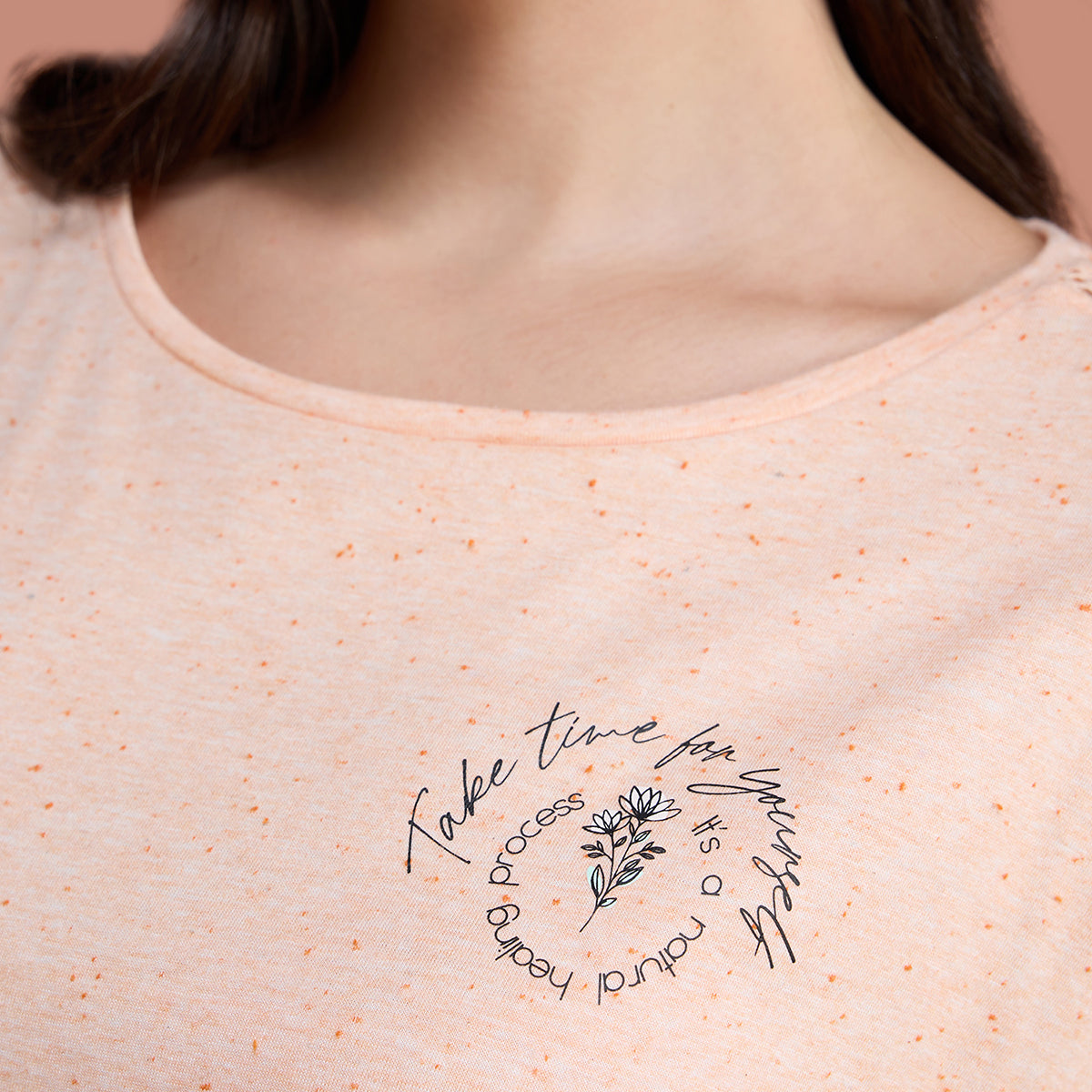 Neppy Lace Detail Tee - NYS134 - Almost Apricot