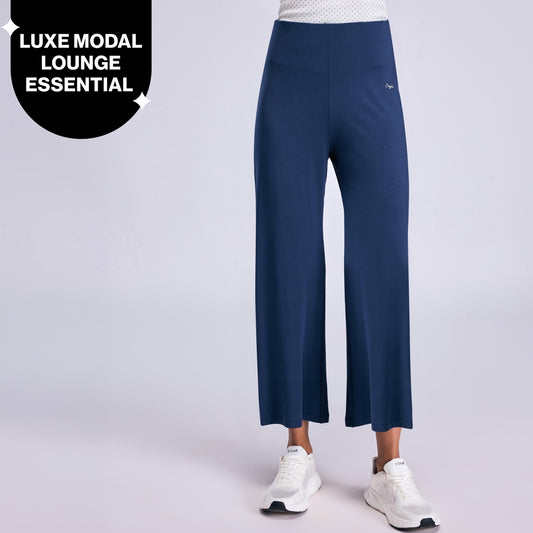 Nykd By Nykaa Summer Essential Super Soft and Comfy Modal Cropped Pants NYLE059 Navy