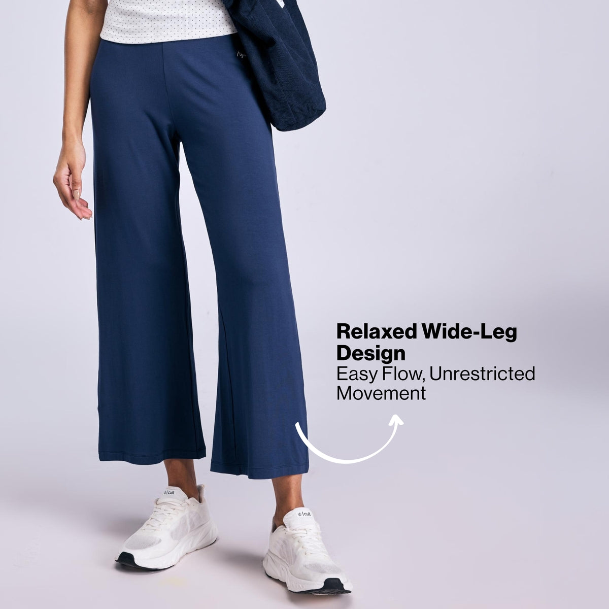 Nykd By Nykaa Summer Essential Super Soft and Comfy Modal Cropped Pants NYLE059 Navy