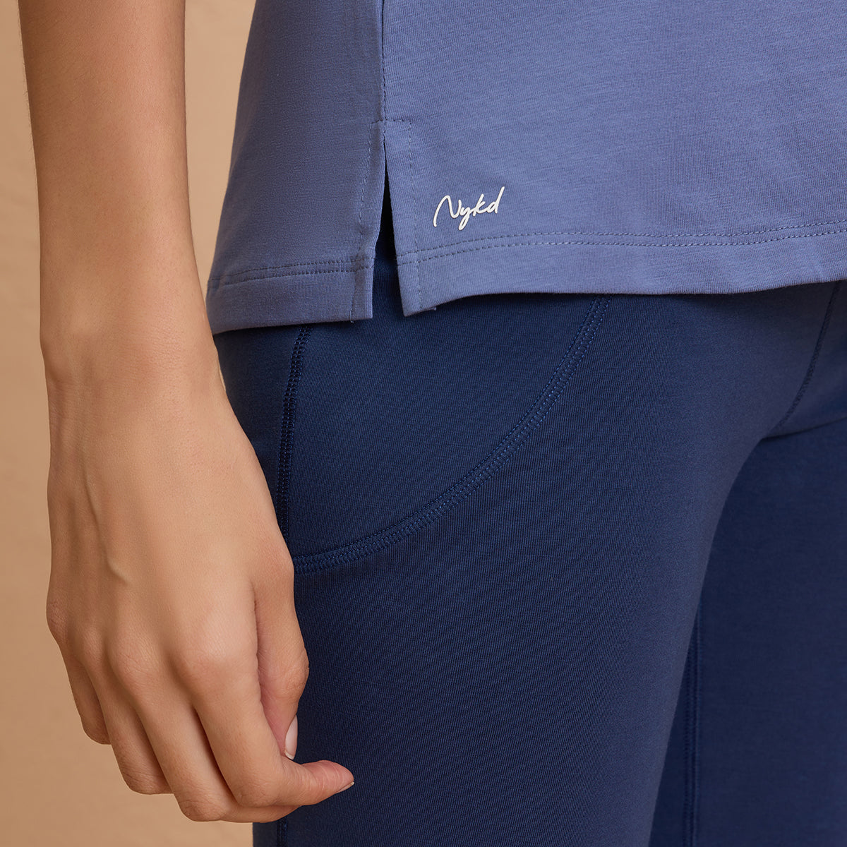 Cotton Stretch T-Shirt - Super Comfy & Flattering - NYLE216-Blue