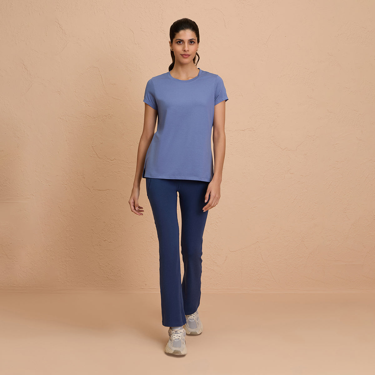 Cotton Stretch T-Shirt - Super Comfy & Flattering - NYLE216-Blue