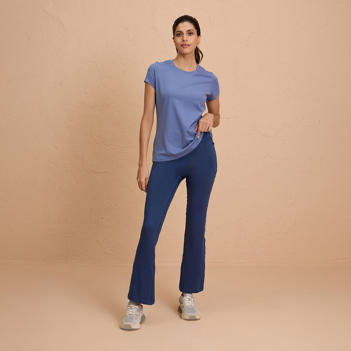 Cotton Stretch T-Shirt - Super Comfy & Flattering - NYLE216-Blue