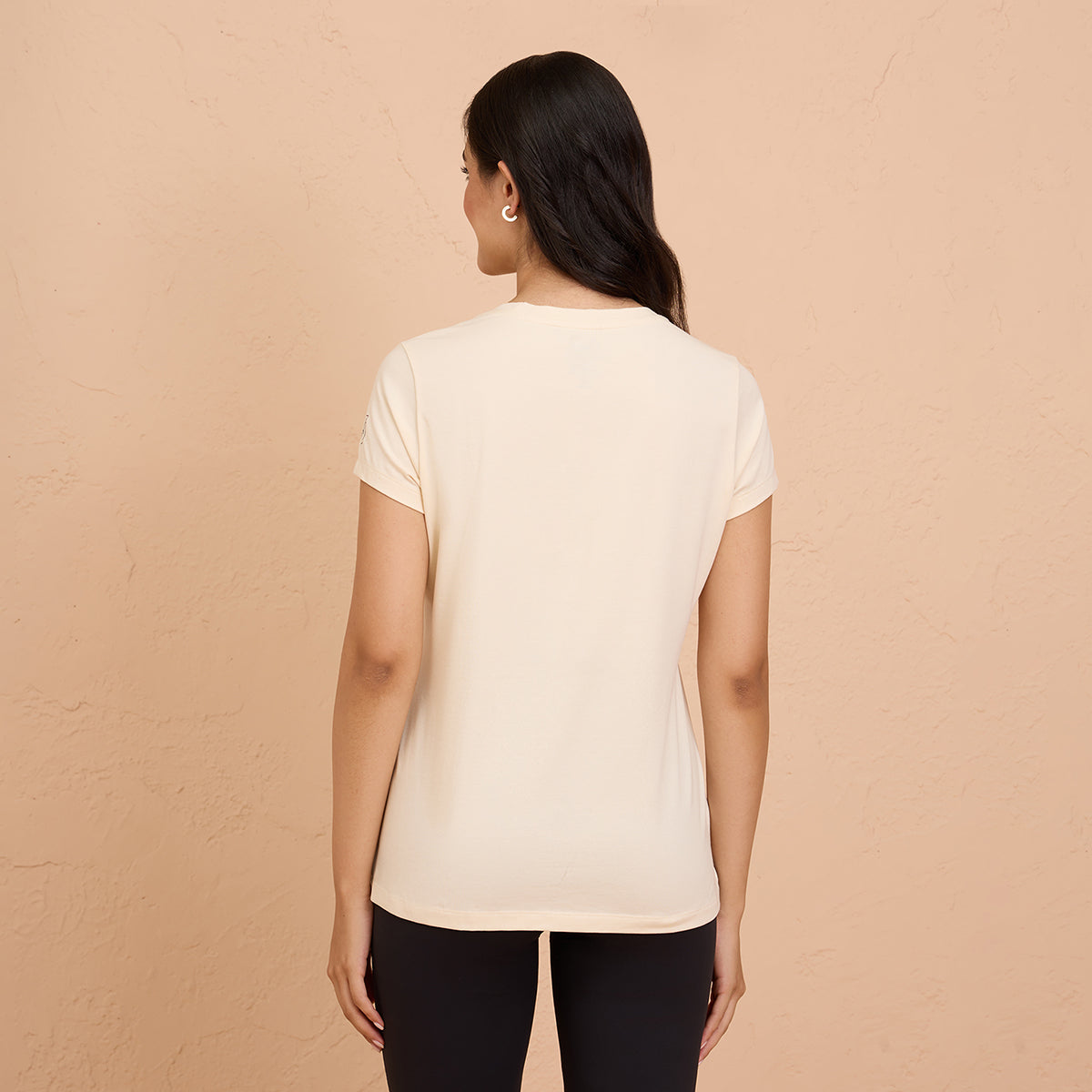 Cotton Stretch T-Shirt - Super Comfy & Flattering - NYLE216-Off White