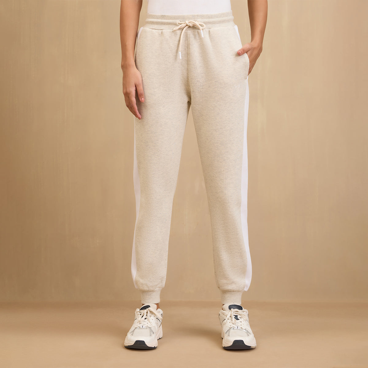 Cozy Fleece Joggers -NYLE501-Oatmeal Melange