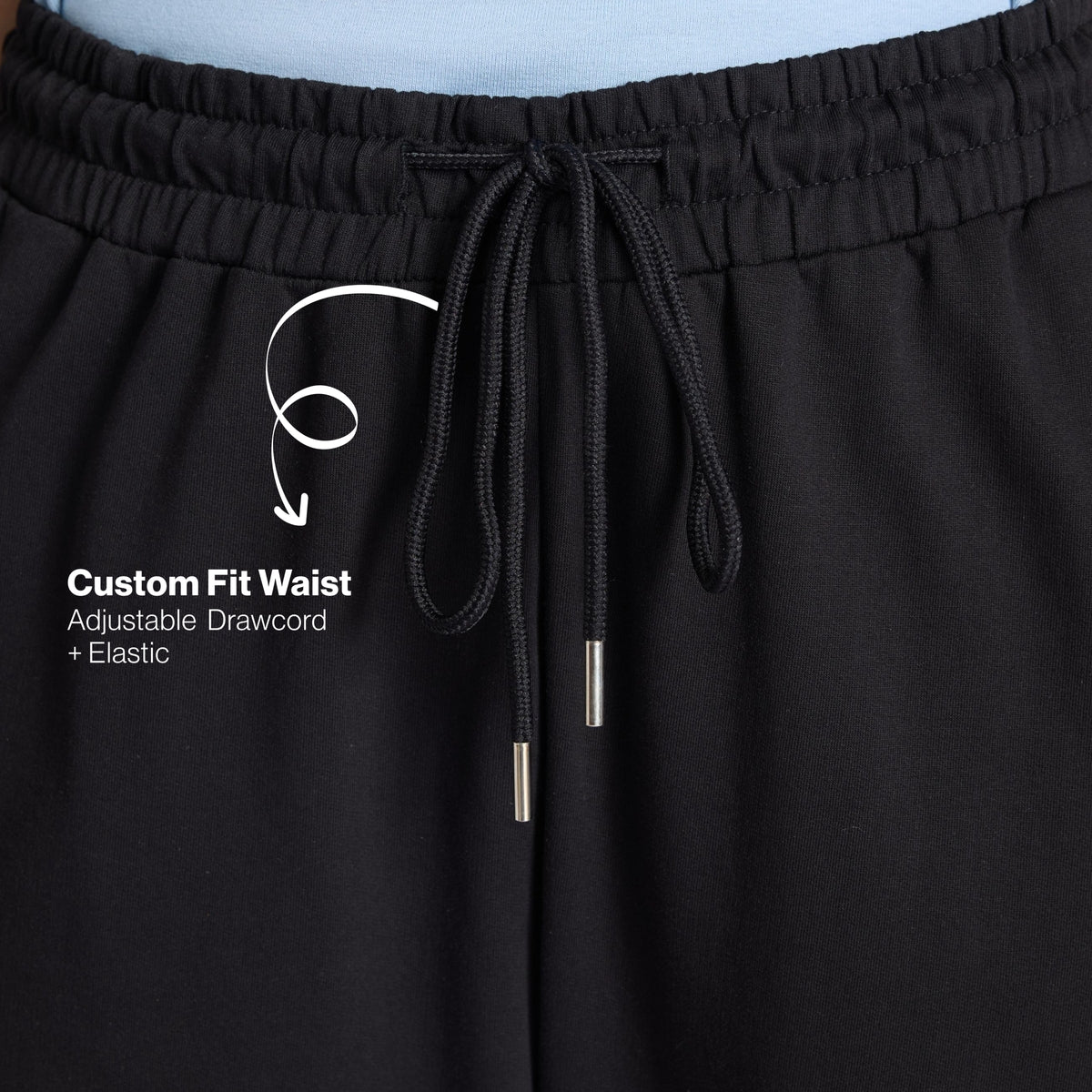 Comfort Cotton French Terry Straight Leg Lounge Track Pants NYLE606 Black