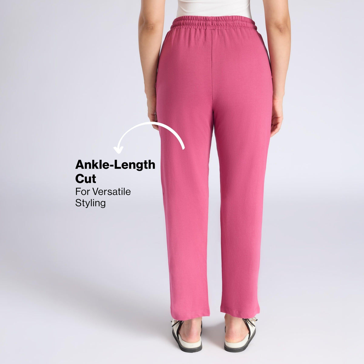 Comfort Cotton French Terry Straight Leg Lounge Track Pants NYLE606 Grape