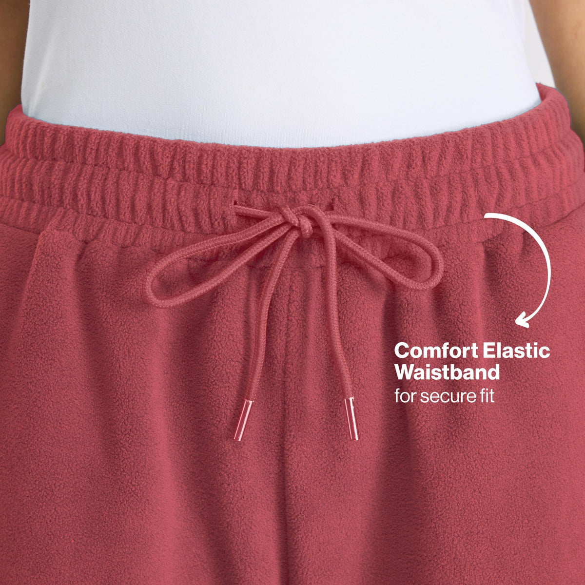 Cozy Sherpa Fleece Wide-Leg Lounge Pants with Side Pockets NYLE608 Pink