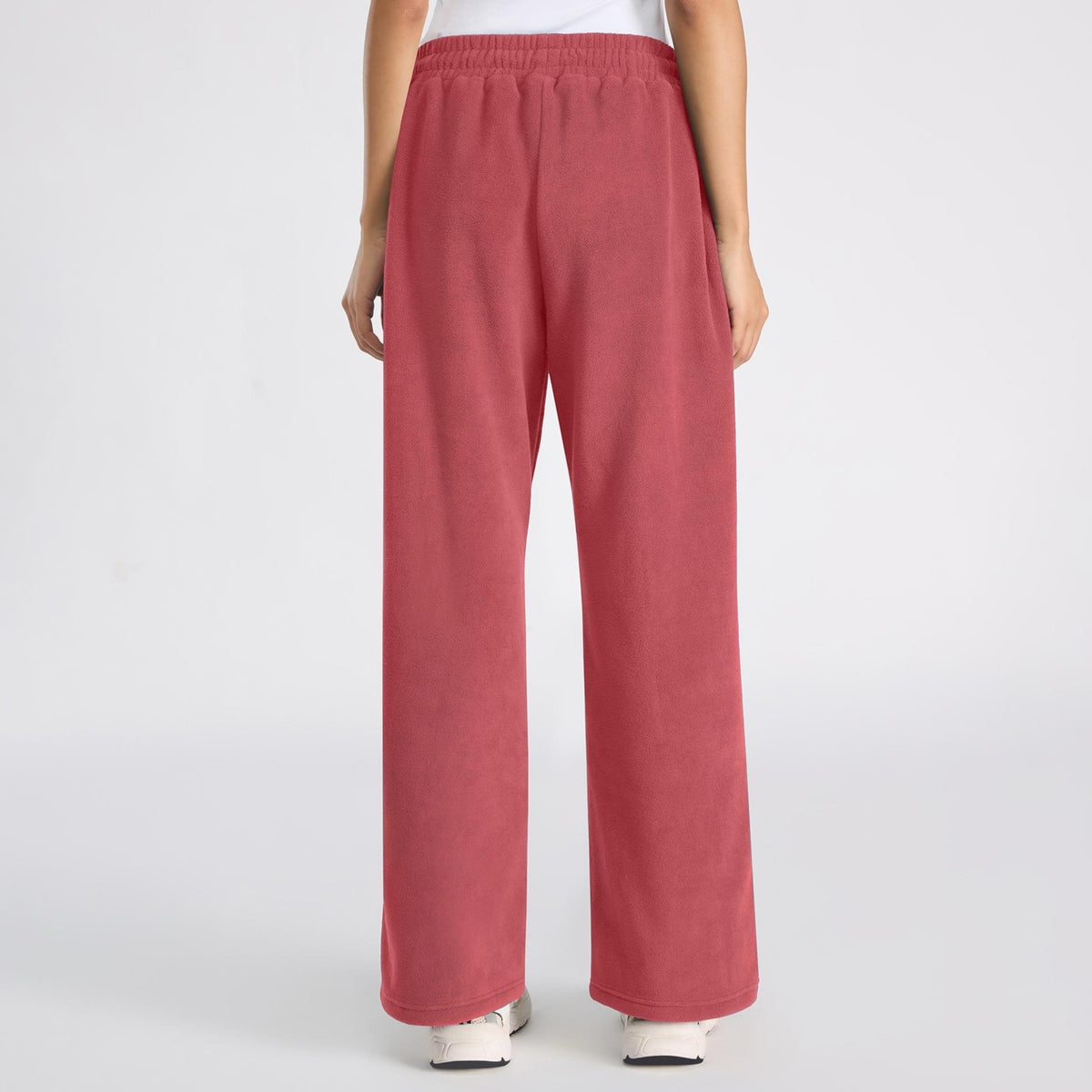 Cozy Sherpa Fleece Wide-Leg Lounge Pants with Side Pockets NYLE608 Pink