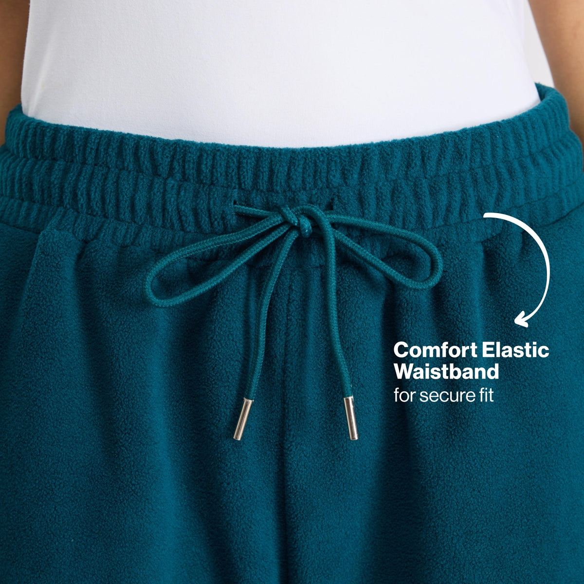 Cozy Sherpa Fleece Wide-Leg Lounge Pants with Side Pockets NYLE608 Green