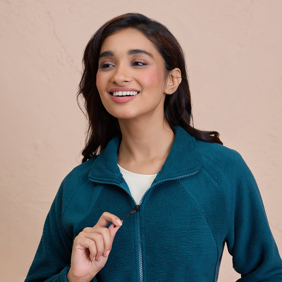 Cozy Sherpa Front open Jacket-NYLE701-Green
