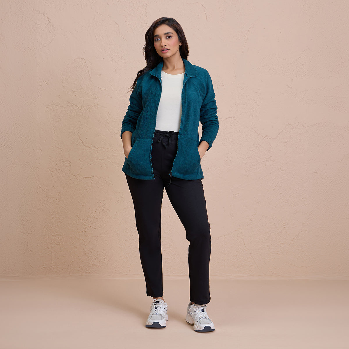 Cozy Sherpa Front open Jacket-NYLE701-Green
