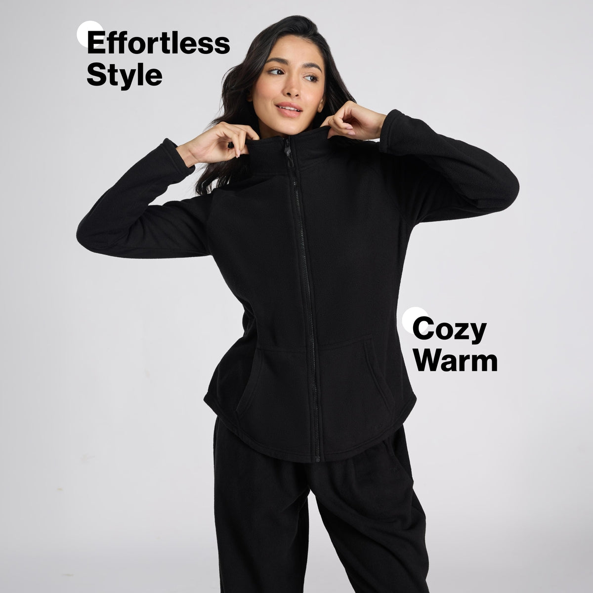 Cozy Sherpa Front open Jacket-NYLE701-Navy