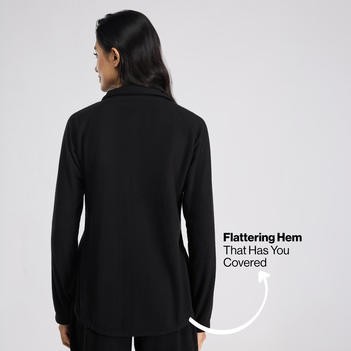 Cozy Sherpa Jacket with Zippered Front-NYLE701-Black