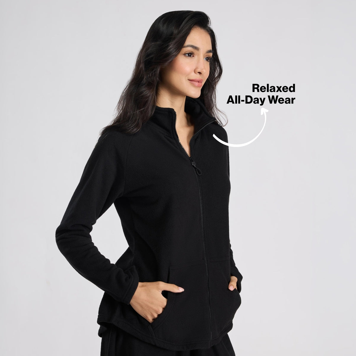 Cozy Sherpa Front open Jacket-NYLE701-Navy