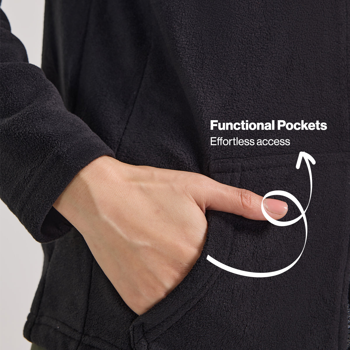 Cozy Sherpa Jacket with Zippered Front-NYLE701-Black