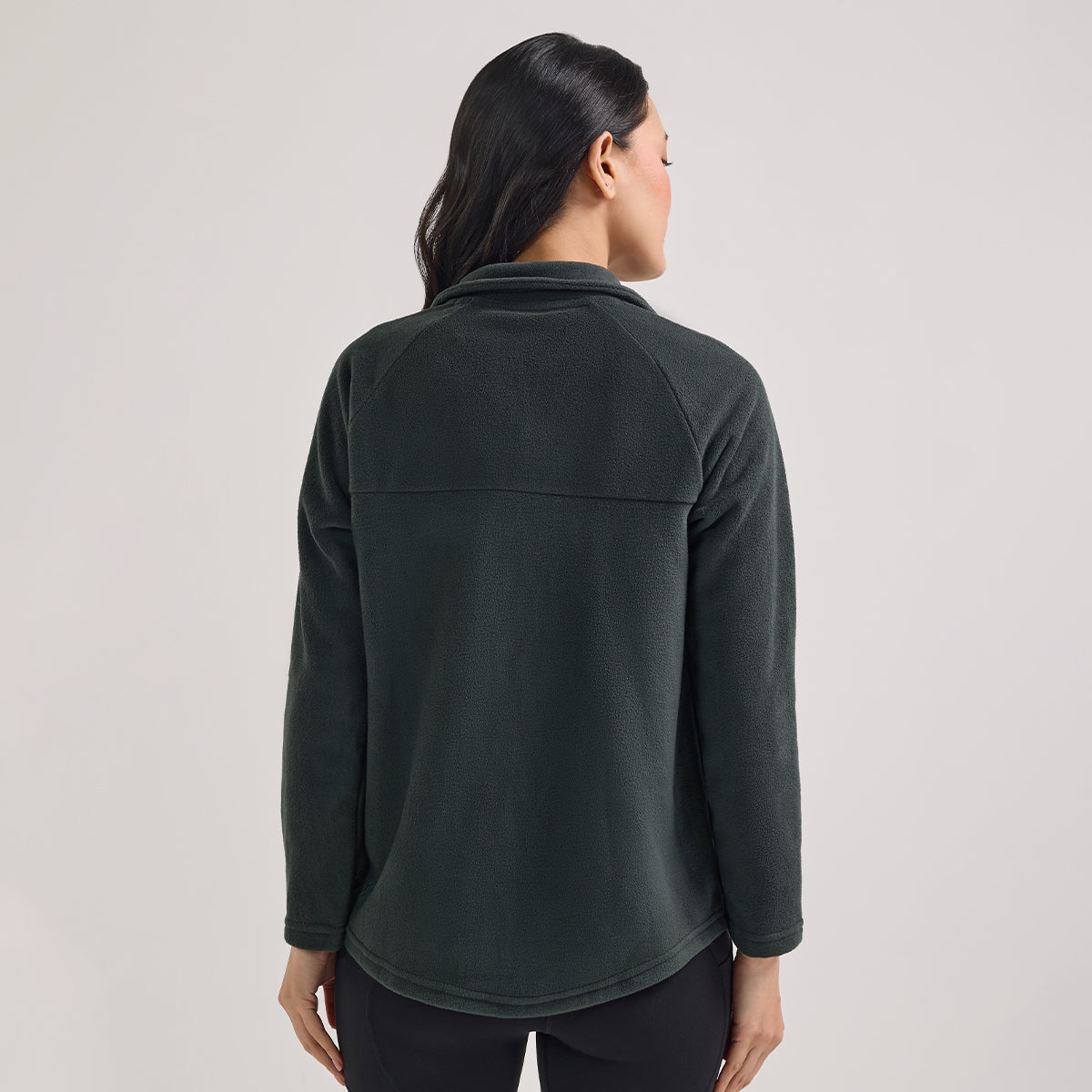 Cozy Sherpa Jacket with Zippered Front-NYLE701-Green