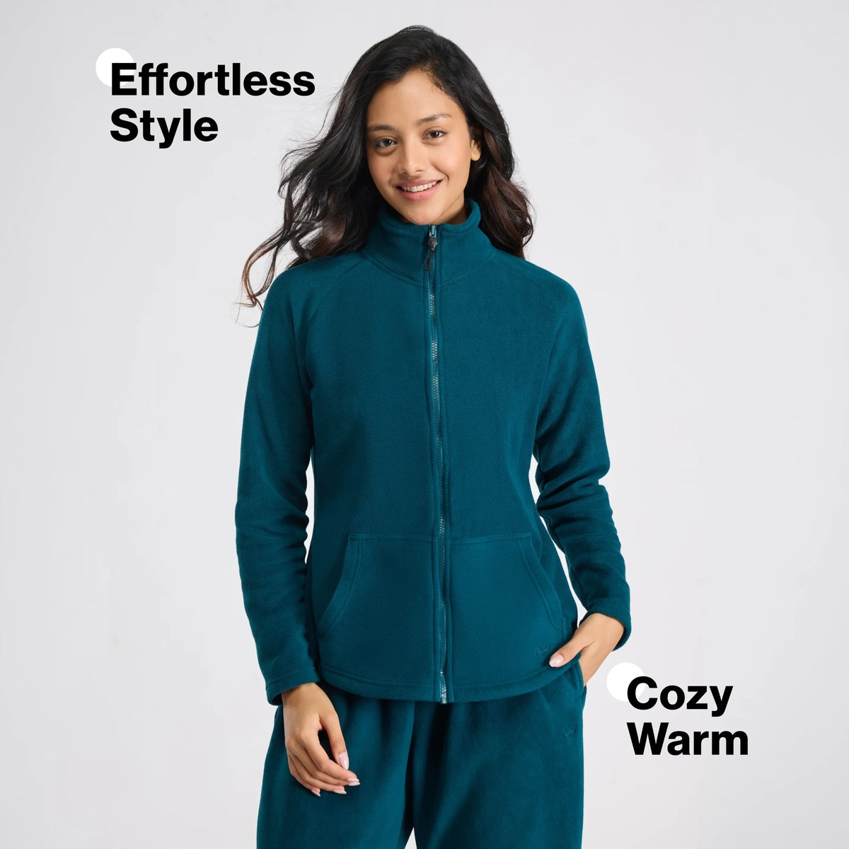 Cozy Sherpa Front open Jacket-NYLE701-Green
