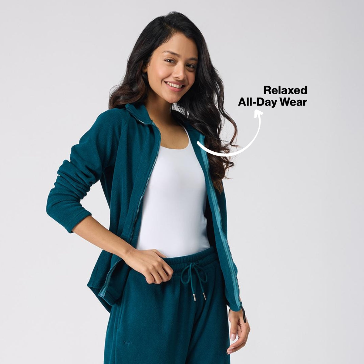 Cozy Sherpa Front open Jacket-NYLE701-Green