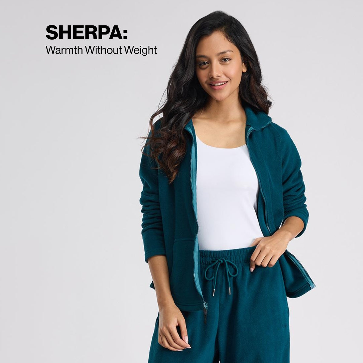 Cozy Sherpa Front open Jacket-NYLE701-Green