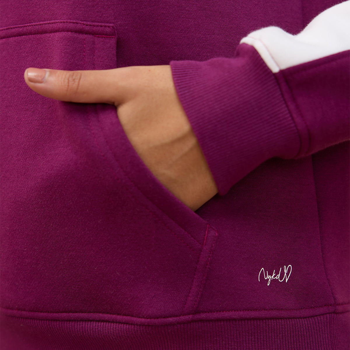 Cozy Fleece Hoodie Sweatshirt -NYLE702-Magenta