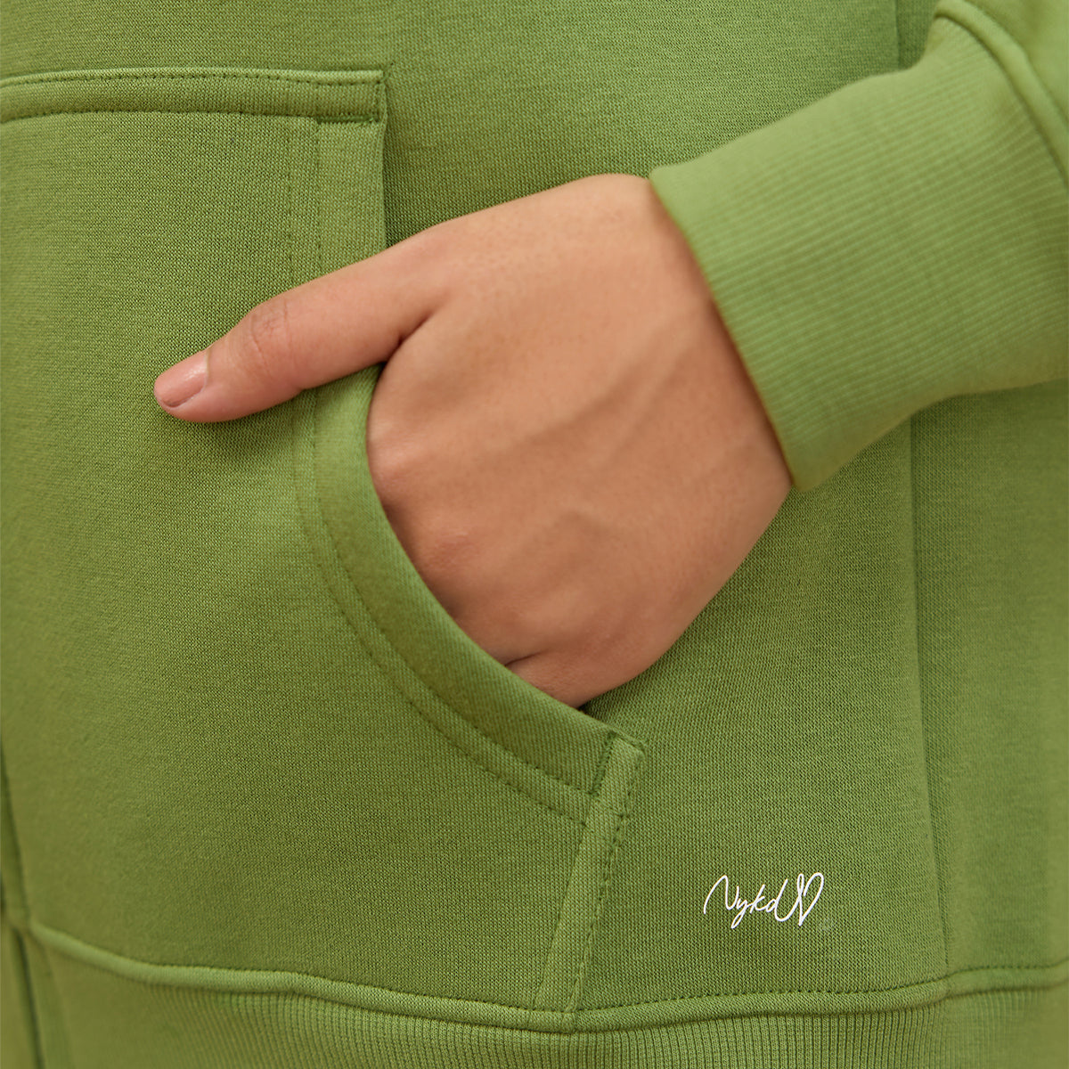 Cozy FleeceZippered Jacket -NYLE704-Green