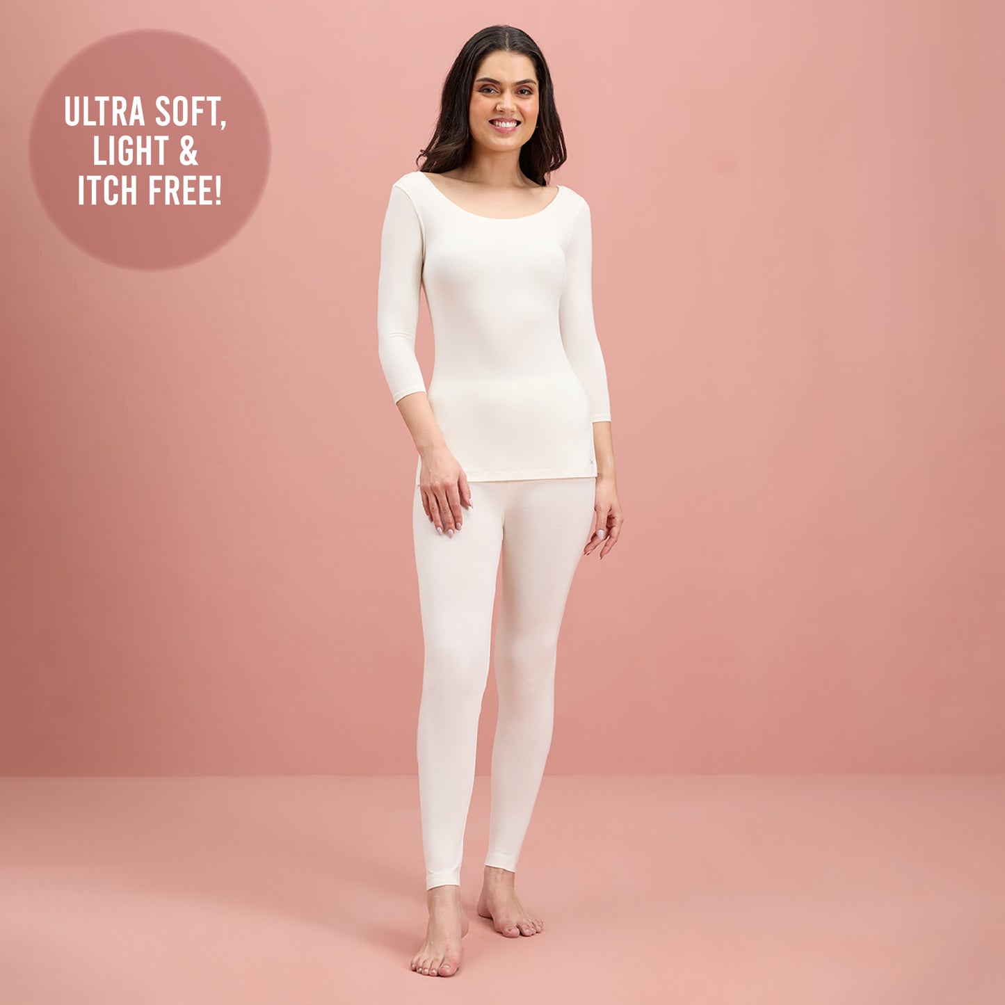 Ultra Light and Soft Thermal Top that stays hidden under clothes - NYOE05 White
