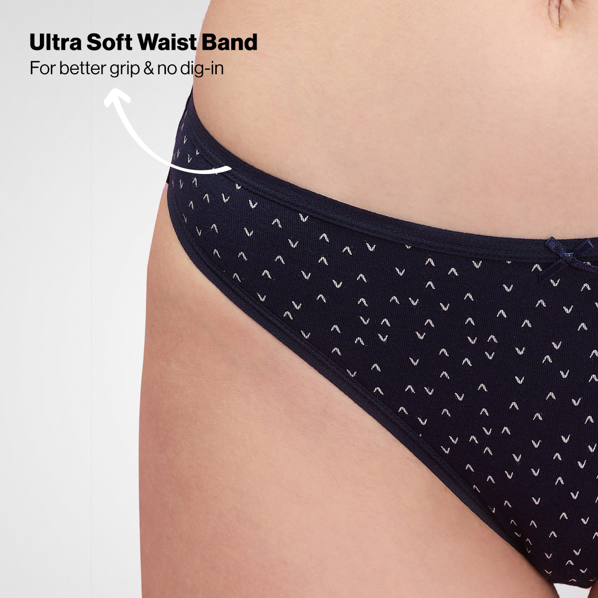 Nykd by Nykaa Low Rise Cotton Bikini Panty with Outer Elastic-NYP030-PO5