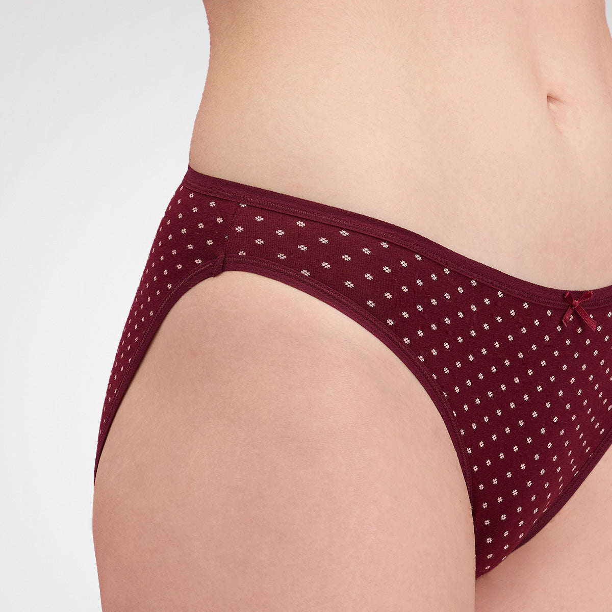 Nykd by Nykaa Low Rise Cotton Bikini Panty with Outer Elastic-NYP030-PO5