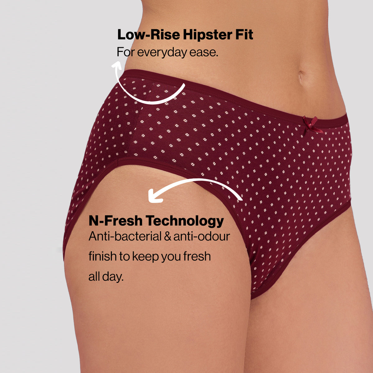 Pack of 5 Cotton Hipster with Anti odor-NYP033P05-Multi-Color