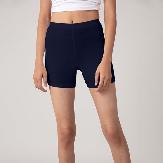 Nykd by Nykaa Pack of 2 Stretch Cotton Cycling Shorts-NYP083 Peacot & Skin
