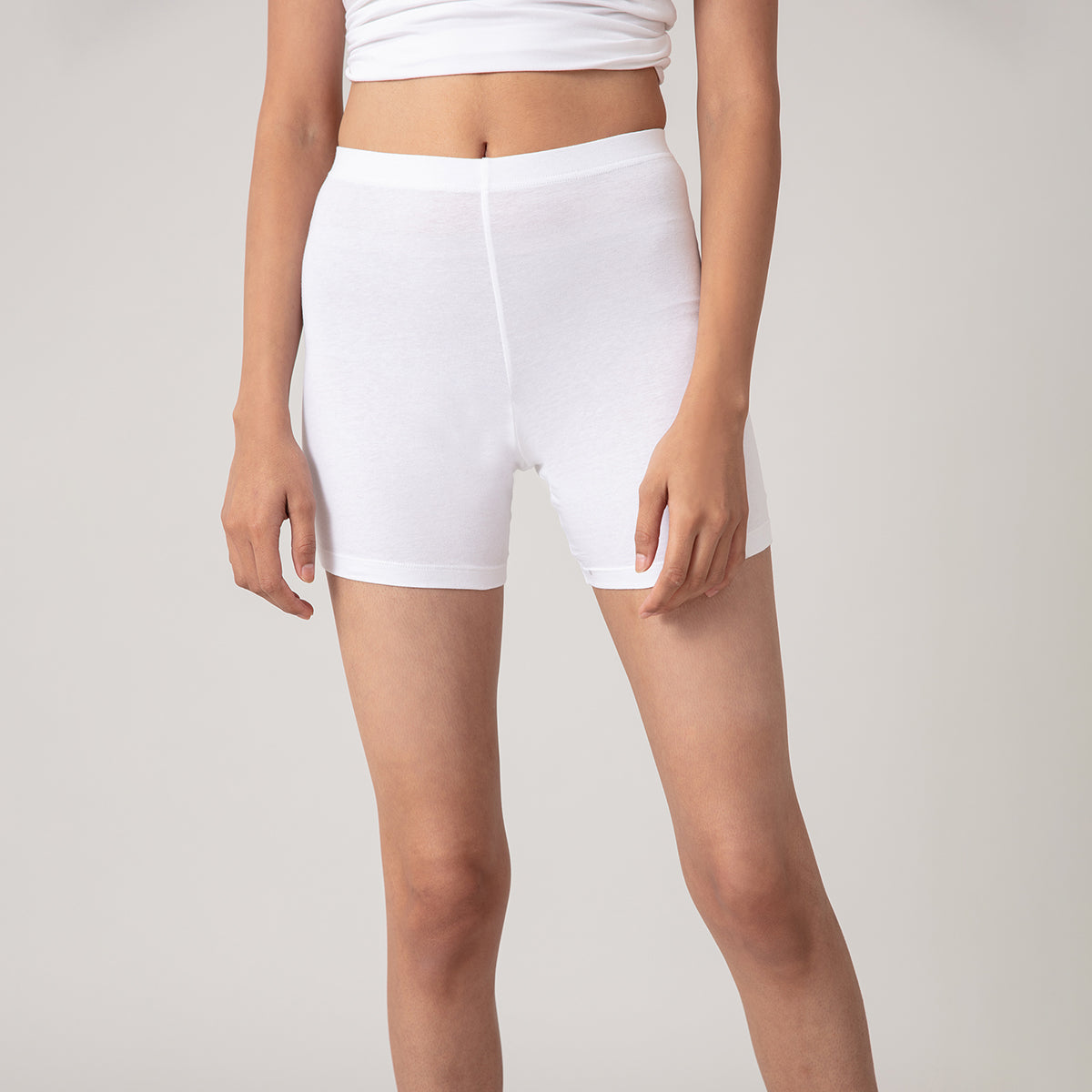 Nykd by Nykaa Pack of 2 Stretch Cotton Cycling Shorts-NYP083 Peacot & White