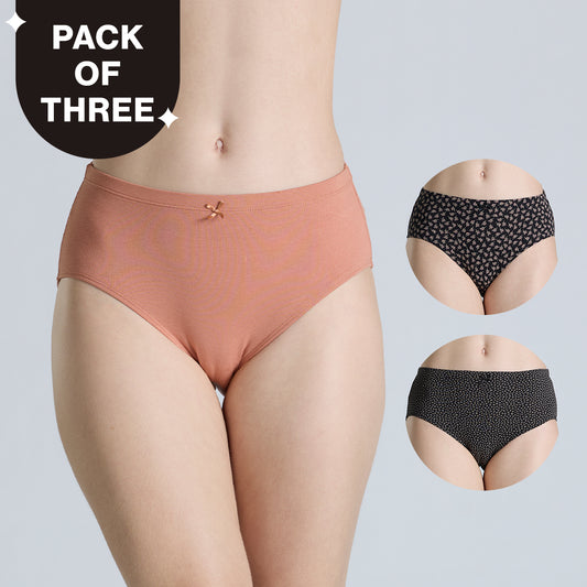 Nykd by Nykaa Mid Rise Cotton Hipster Panty with Inner Elastic-NYP100-Assortment 16-P03