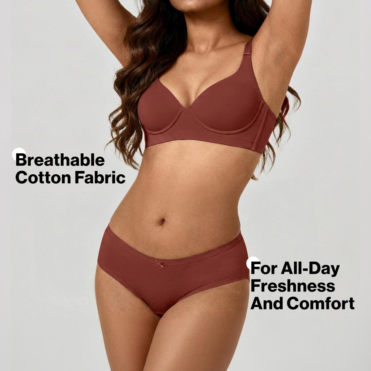 PO3 Mid Rise Cotton Full Brief Panty with Inner Elastic- NYP100 B Maroon,T Plum,Jet Black