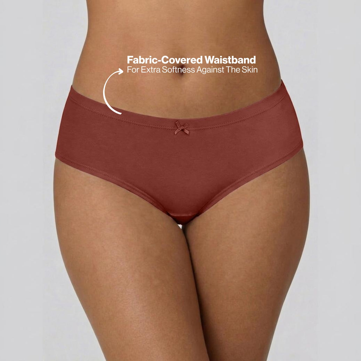 PO3 Mid Rise Cotton Full Brief Panty with Inner Elastic- NYP100 B Maroon,T Plum,Jet Black
