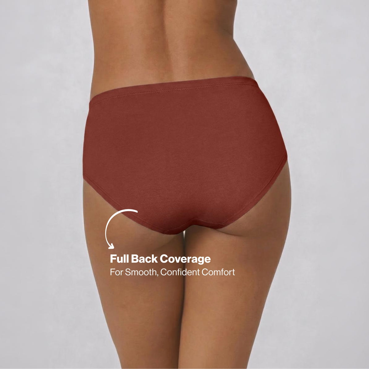 PO3 Mid Rise Cotton Full Brief Panty with Inner Elastic- NYP100 B Maroon,T Plum,Jet Black