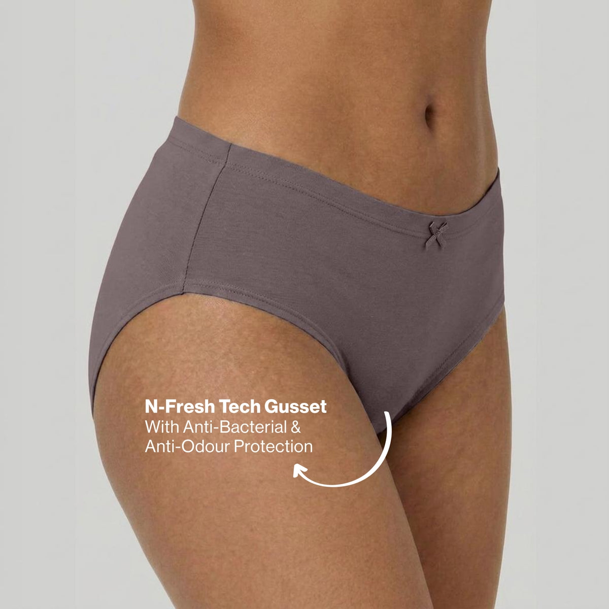 PO3 Mid Rise Cotton Full Brief Panty with Inner Elastic- NYP100 B Maroon,T Plum,Jet Black